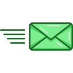 green envelope and motion lines